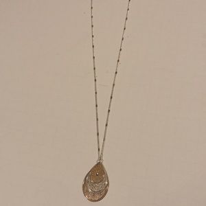 Sterling silver and rose gold metal necklace